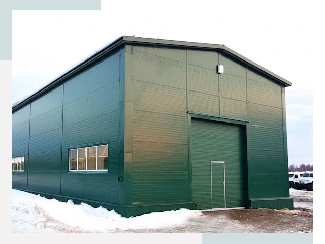 Двускатные ангары в Партизанске