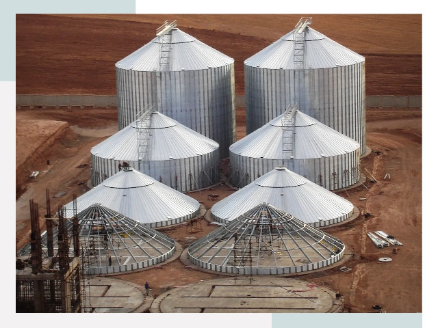 Строительство зерновых силосов в Партизанске